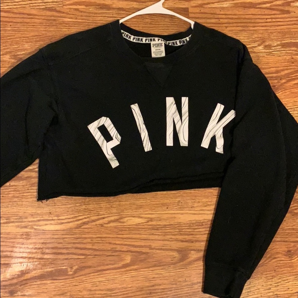 PINK long sleeve crop top